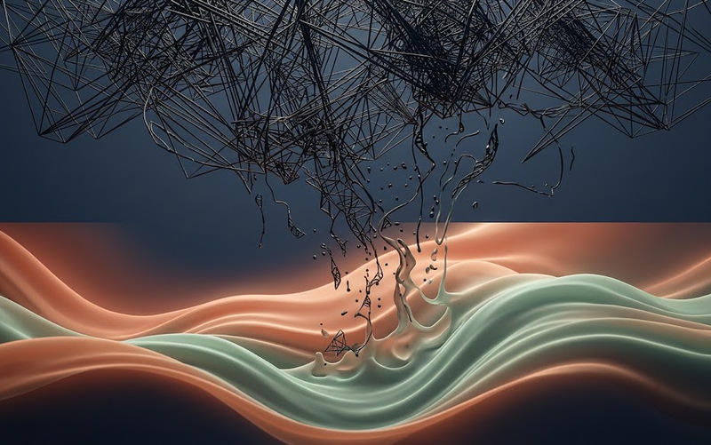 Abstract conceptual image of cognitive noise unravelling into clear, calm physical resonance, representing somatic thawing in trauma processing.